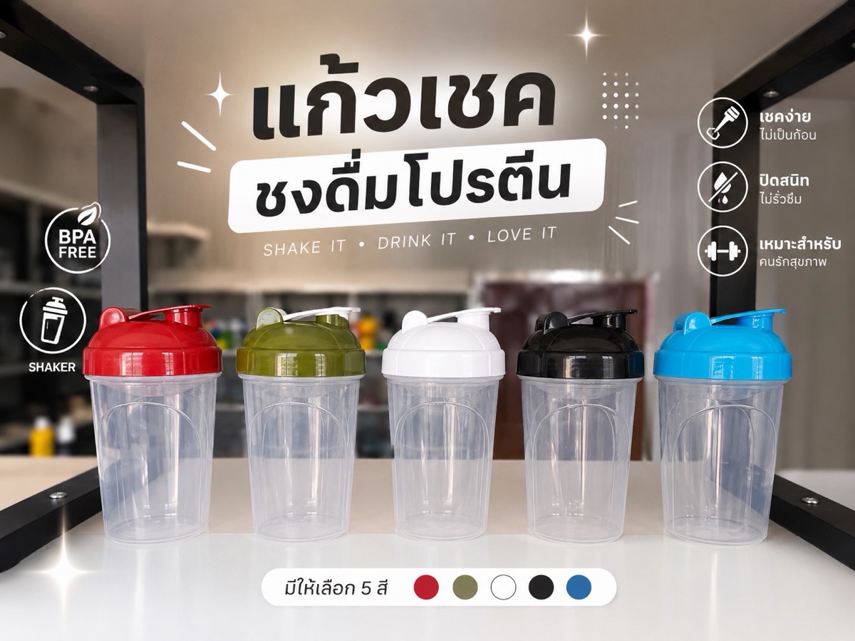 แก้วเชค ชงดื่มโปรตีน มีให้เลือก 5 สี